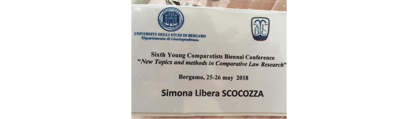 Convegno: Sixth Young Comparatists Biennial Conference - New Topics and Methods in Comparative Legal Research